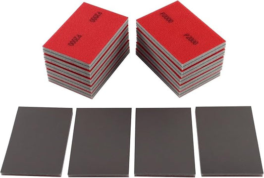 24pcs 2000Grits Sanding Sponge, Wet and Dry 4"x3" Sanding Block, Reusable Sand Paper for Metal Wood Drywall Walls Stone Automotive Paint Plastic DIY (2000 Grits)