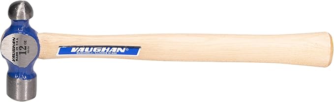 VAUGHAN Ball Pein Hammer, 12 oz, Hickory handle, American high carbon steel, TC2012, VN15430