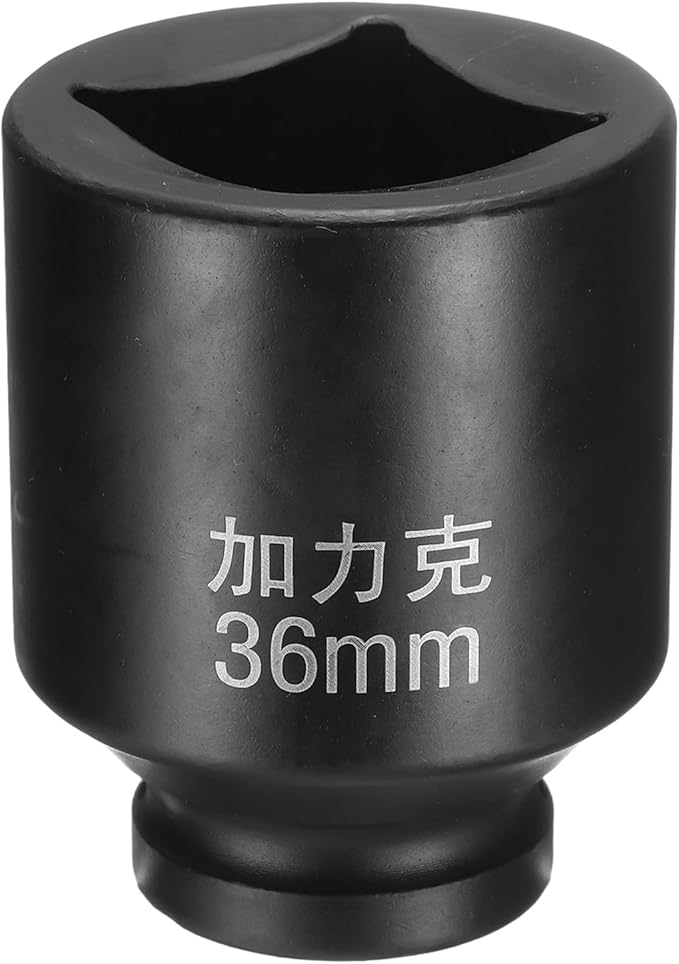HARFINGTON 4 Point Square Socket 3/4" Drive by 36mm Metric Square Impact Socket 40CR Blackening Standard Wheel Sockets Pneumatic Socket Tool for Auto Repair Mechanical Maintenance Home Use
