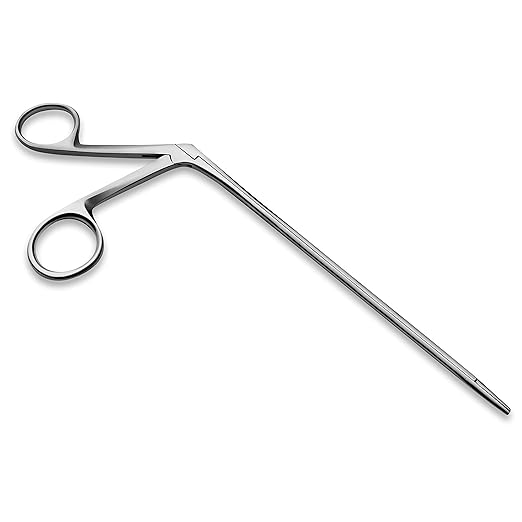 Precise ENT Procedures with Alligator Ear Forceps - Curved Jaw Design, Non-Slip Grip Handle, Fine-Tip, Reusable and Easy to Clean - 8 Inches