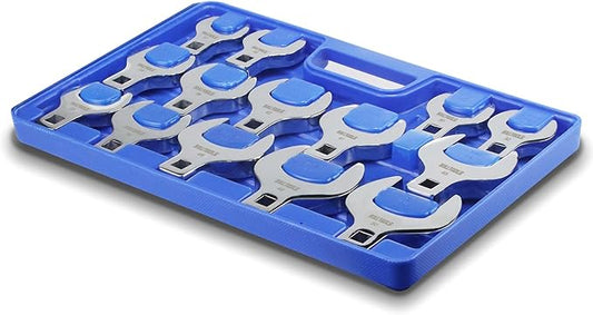 BULLTOOLS 1/2" Drive Jumbo Crowfoot Wrench Set,14-Piece Metric Crows Foot Wrench Set 27 to 50mm Chrome Vanadium Steel Big Crowfoot Wrench