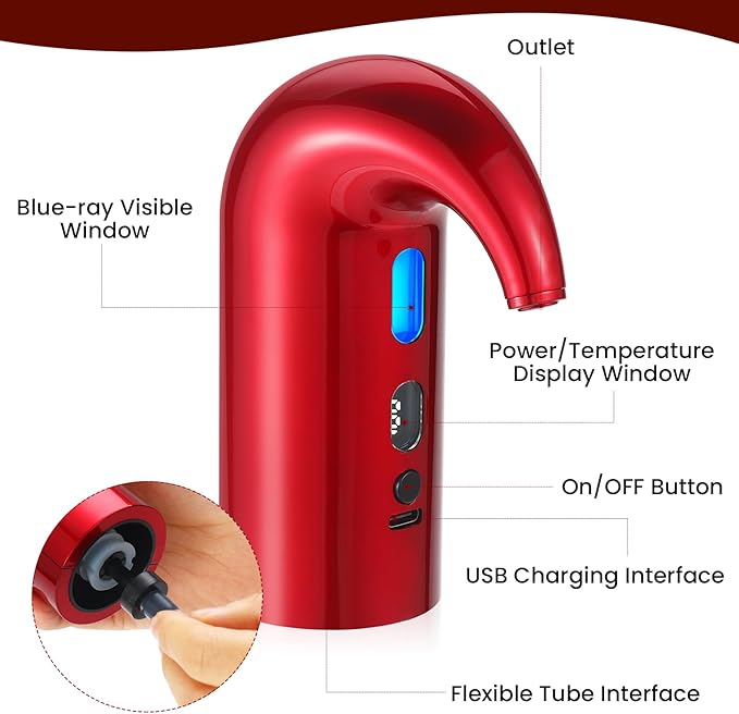 3-in-1 Electric Wine Aerator, Decanter & Dispenser Set ??USB Rechargeable Automatic Wine Pourer, Ideal Gift for Wine Lovers
