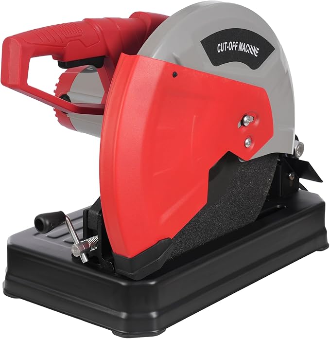 14in Blade Cutting Machine All-aluminum Cut Off Saw 0-45째Adjustable Cutting Saw, 2800W 3900RPM Chop Saw for Cutting Metal Wood Steel Iron Pvc Plastic Aluminum