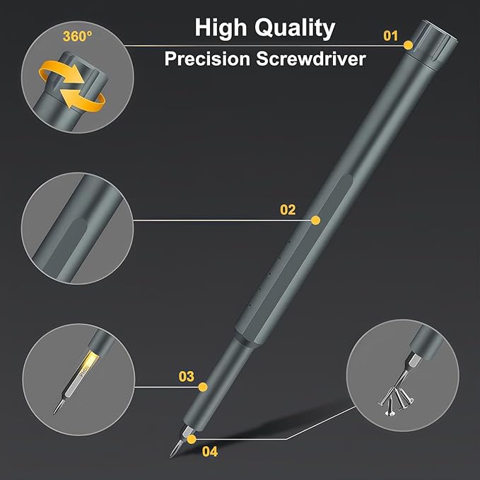 44 in 1 Small Magnetic Precision Screwdriver Set with Pop-up Case, 360째 Spin Handle DYI Mini Multifunction Screwdriver Bit Kit, Repair Tool Kit for Electronics/Laptop/Macbook/PC/Watch/Eyeglass