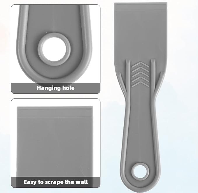 6pcs Plastic Putty Knife, Flexible Putty Scraper Wall Scraper Accessory for Repair Spackling Patching Plastering and Painting(Grey)