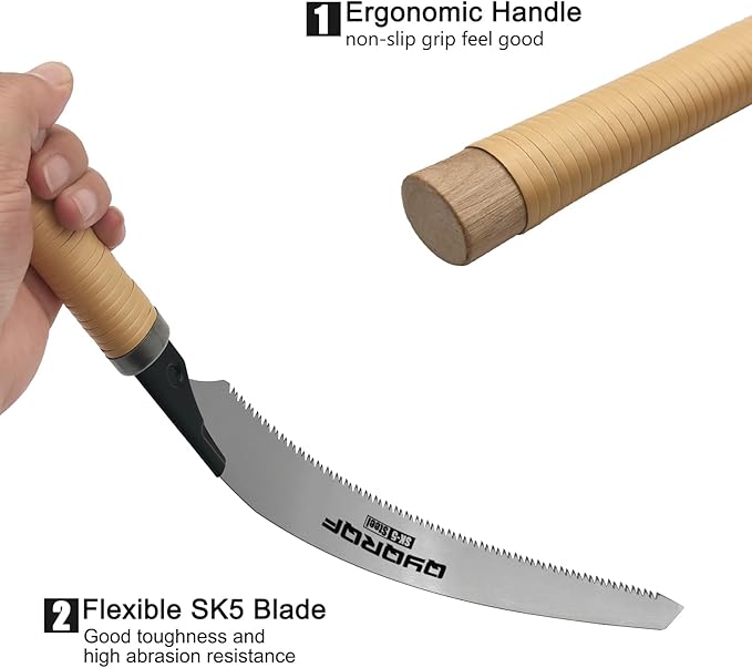 Japanese Hand Saw, 10 Inch Pull Saw 9 TPI with Detachable Blade Wood Saw for Woodworking Gardening (Style A)