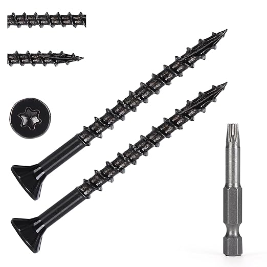 Wood Screws #8 x 2?쇺? T25 Star Torx Drive Flat Head Deck Screws, Black, 127Pcs (1lb)