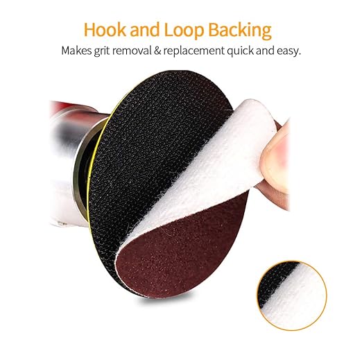 SPEEDWOX Sander Disc 100pc Sanding Hook and Loop Sandpaper 1000 Grit Sanding Discs 2 inch Sandpaper for Sanders Drill Grinder Rotary Tools Attachment Woodworking Wood Auto, No Hole