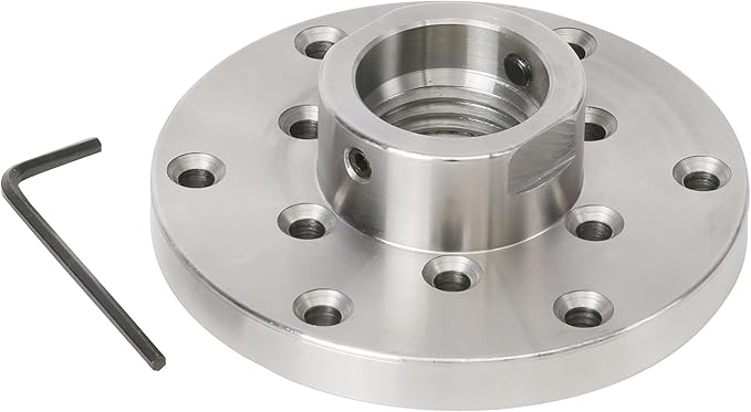 4" Wood Lathe Steel Faceplate, 1-1/4?쓝8TPI Spindle Thread Woodworking Machine Chuck Face Plate