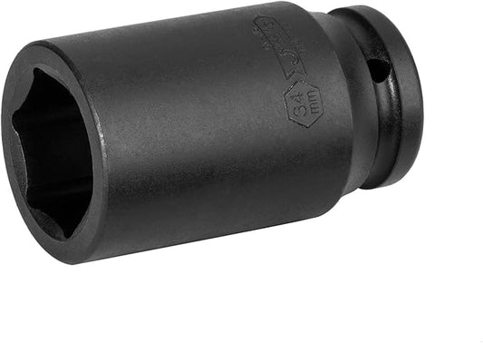 Jetech 3/4-Inch Drive 34mm Deep Impact Socket with 6-Point Design, Heat-Treated Chrome Molybdenum Alloy Steel, Metric