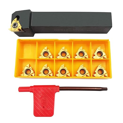 ASZLBYM 5/8" 3/4" Lathe Tool Threading Insert Turning Tool Holder SER1616H16 SER2020K16 SER2525M16 with Indexable Threading Turning Insert 16ER AG60 Cutting Insert Blade (5/8" (16 * 16mm))