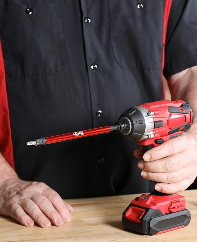 ARES 22027 ??2-in-1 Impact Bit and Socket Adapter Set ??3-Inch and 8-Inch Adapters - Unique Design Holds Standard 1/4-Inch Hex Bits and 3/8-Inch Drive Sockets ??Spinning Sleeve Stabilizes Adapter