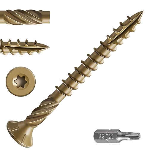 #8 * 2" Deck Screws, (2336pcs) 15 lbs.Exterior Wood Screws, Rust Resistant epoxy Coated, Bronze, T20 Star Bit