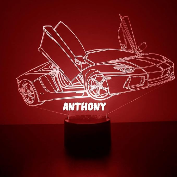 Transportation Custom LED Sign Night Light Lamp with Remote, Light Up Display with Personalized Name or Image, Customized and Made in The USA, Clear Acrylic Design Home Decor with 16 Colors, 4 Modes