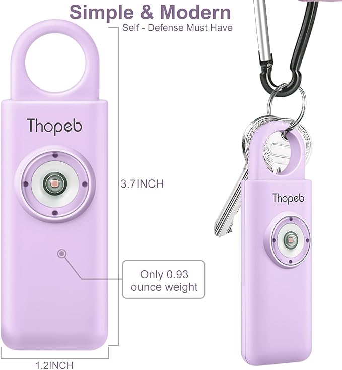 Thopeb?밫he Original Personal Safety Alarm for Women Self Defense ??Elders & Kids Self Defense Keychain Siren ??135dB Loud Siren Bird Sound ??Cute Key Chains Protection (Purple)