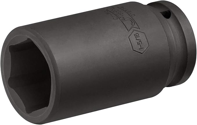 Jetech 3/4 Inch Drive 1-5/16 Inch Deep Impact Socket, Made with Heat-Treated Chrome Molybdenum Alloy Steel, 6-Point Design, SAE