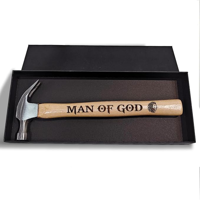 Jesuspirit - Engraved Hammer - Christimas Gifts, Wooden Hammer for Housework - Christian Gifts For Men, Father - Anniversary Gifts - Wedding Gift For Handy Man (Man Of God)