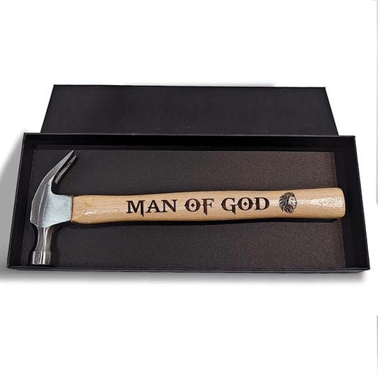 Jesuspirit - Engraved Hammer - Christimas Gifts, Wooden Hammer for Housework - Christian Gifts For Men, Father - Anniversary Gifts - Wedding Gift For Handy Man (Man Of God)