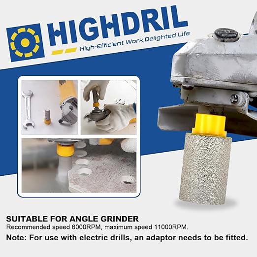 HIGHDRIL Diamond Milling Bit for Enlarging and Shaping Hole,Diameter 20MM (4/5") Dry Drilling Core Bit for Porcelain,Hard Ceramic,Granite and Marble