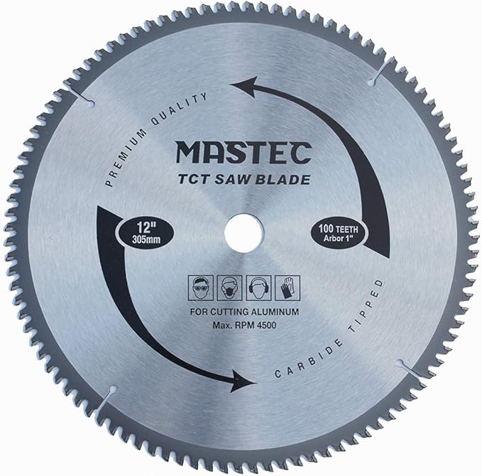 12-Inch 100 Tooth TCG for Aluminum and Non Ferrous Metals Cutting Saw Blade with 1-Inch Arbor