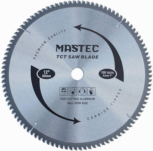 12-Inch 100 Tooth TCG for Aluminum and Non Ferrous Metals Cutting Saw Blade with 1-Inch Arbor