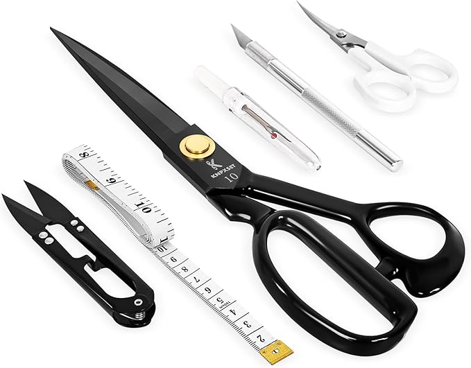Premium Tailor Scissors Heavy Duty - 10 inch Stainless Steel Sewing Scissors, Fabric Shears for Leather, Home, Office, Artists, Dressmakers