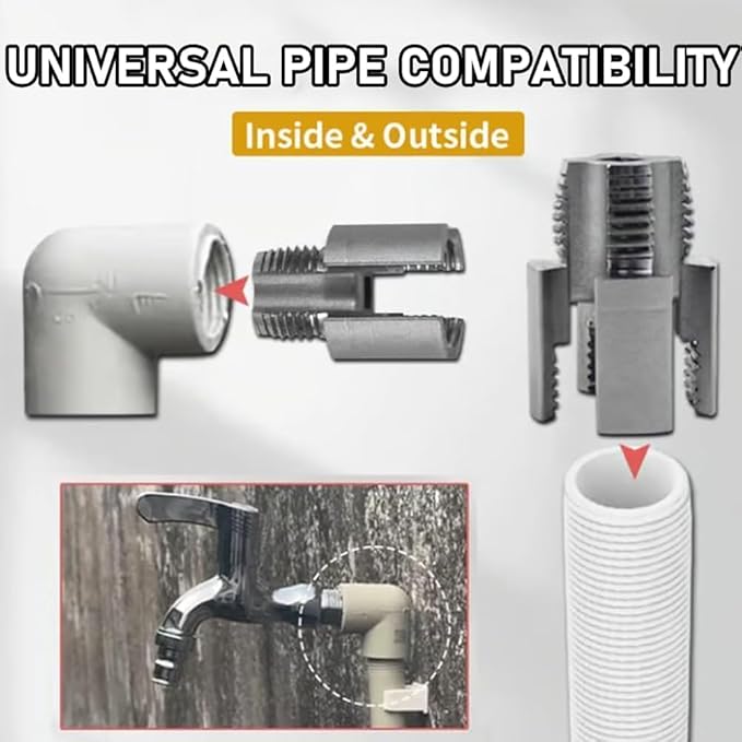 Integrated Internal & External Pipe Threading Tool, Pipe Thread Cutting Tool, Electric Drill Compatible PVC Pipe Threader Kit, Pipe Sizes Rethreading Tool (1/2"+3/4")