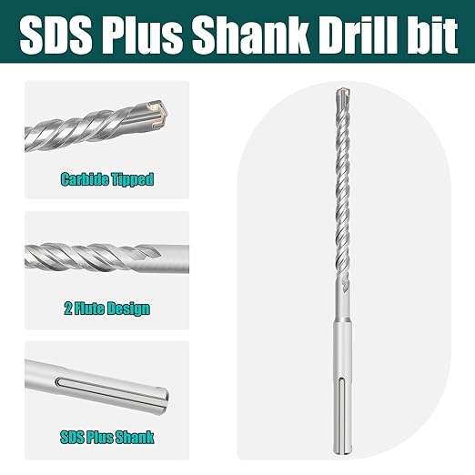 1/2 in x 39 in (12 x 1000mm) SDS Plus Rotary Hammer Drill Bit, Concrete Drill Bit,Masonry Drill Bit for Concrete, Brick and Cement (Length : 1000mm / 39 inch, 1/2 inch （ 12mm)