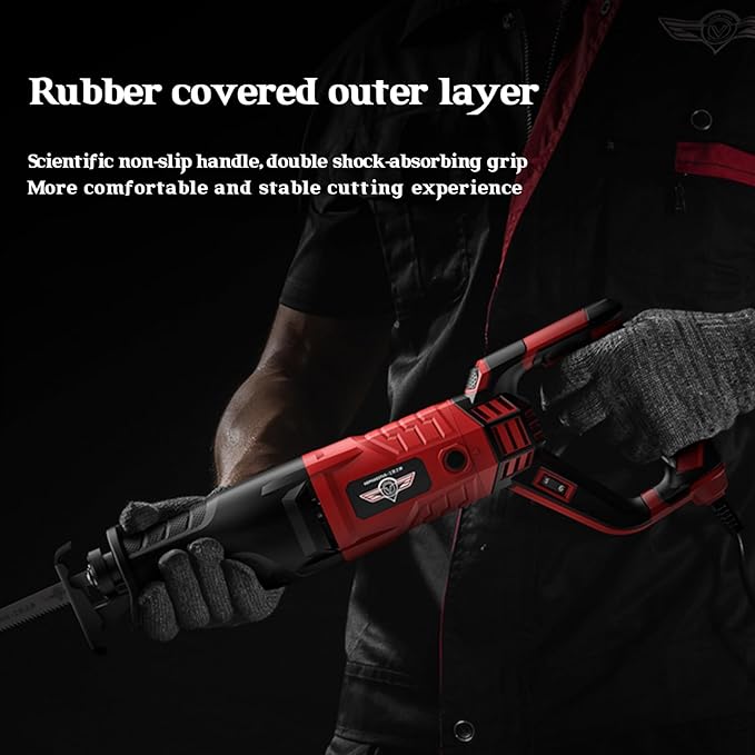 Multi-Purpose 3800W Handheld Electric Saw, 6-in-1 Cutter for Meat Bone, Wood, Metal, Plastic, Aluminum, Heavy Duty Bone Saw Machine Kit with Gloves & Goggles (220V)