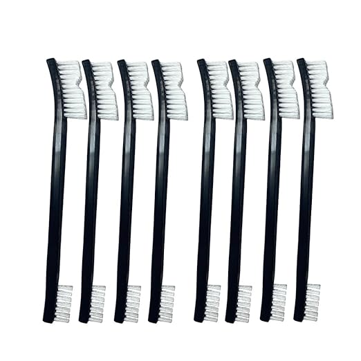 8-Pack Heavy-Duty Scrub Brush: Wire & Nylon Brushes for Grills, Guns & Sneakers ??Heat-Resistant + Ergonomic Non-Slip Handle for Contains Gun Cleaning Supplies, Masonry Brush & Compact Travel Brushs