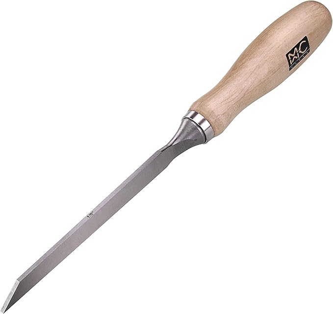 Individual Professional Woodworking Cabinetmakers Mortise Chisel Chrome-Vanadium Steel with Hornbeam Handles for Carpentry, Woodworking, Carving, Craftsman, 1/8”