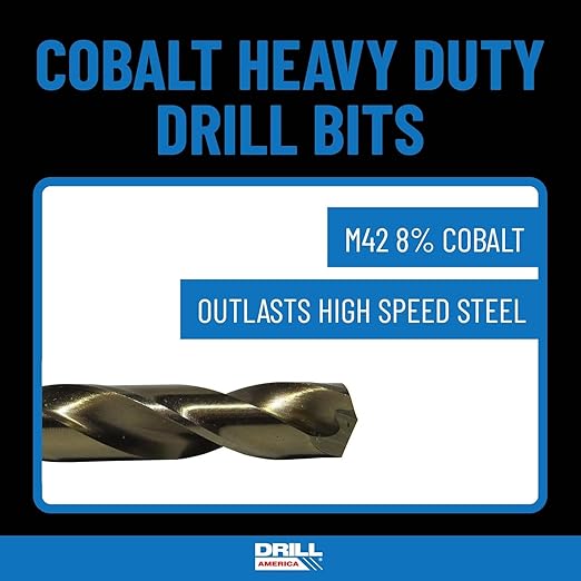 Drill America 25 Piece Metric Cobalt Drill Bit Set in Round Case, Heavy Duty, Gold Oxide Finish for Drilling Metal, Wood, Plastic, Sizes 1mm to 13mm by 0.5mm, DWDCO Series ZMD/A4025-CO-PC