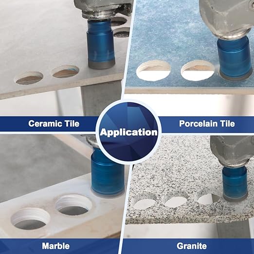 Diamond Core Drill Bit Set - BRSCHNITT Tile Hole Saw Kit 1/4" 3/8" 4/5" 1-3/8"2" 2-1/2" & 3/8" Finger Bit & 2" Chamfer Bit for Porcelain Tile Ceramic Marble Granite Diamond Blade