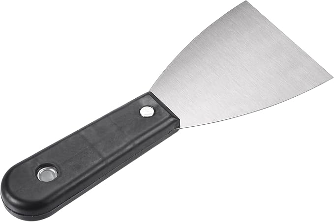 uxcell Putty Scraper 3" Spatula Drywall Repair Spreader Stainless Steel Blade Black Handle 2Pcs