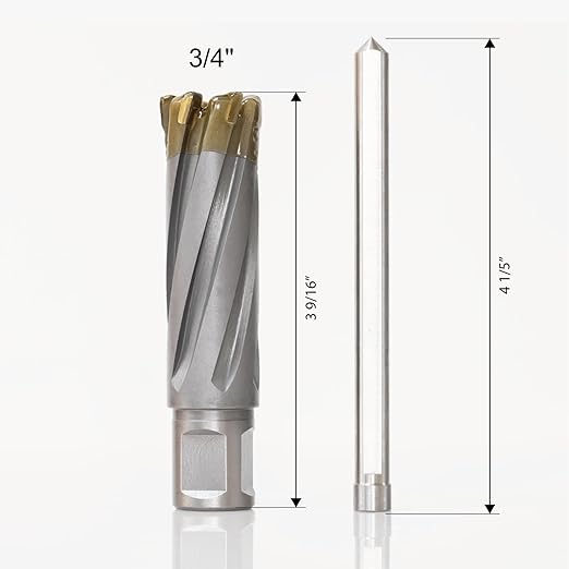 Wind Speed Carbide-Tipped Annular Cutter 3/4" Diameter x 2" Depth with Weldon Shank, High Precision Mag Drill Bit for Magnetic Drill Press, for Hard Material, Stainless Steel, Cast Iron, CT-500