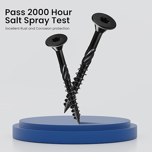 Deck Screws #14 x 3 inch, (102pcs) 2.5lb Heavy Duty Outdoor Wood Screws,Black Rust Resistant Epoxy Coated,Torx Drive Head,with T30 Star Bit