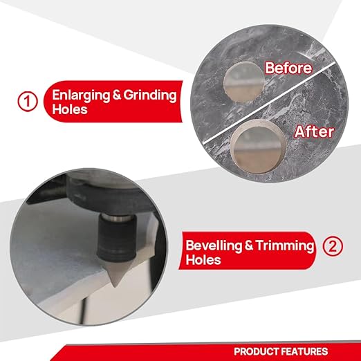 DT-DIATOOL Diamond Beveling Chamfer Bit 1-3/16 Inch, 2-Pack for Tile Porcelain Ceramic Granite Marble Existing Holes Enlarging Polishing Shaping Trimming Repairing