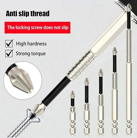 High-Magnetic Screwdriver Drill Bit Set - Strong Magnetic Durability Screwdriver Drill Bit Set - Universal Electric Precision Alloy Steel Screwdriver Set (25-50-65-75-100-150mm(6pcs))