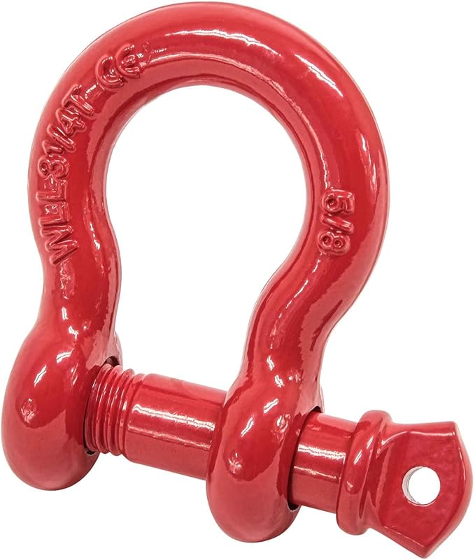 Mytee Products (4 Pack 5/8" Anchor Shackle Forged Carbon Steel w/Alloy Screw Pin WLL # 3.25 Tons (6,500 lbs) | Double Rust Protection Heavy Duty D Ring Shackle for Towing, Rigging & Vehicle Recovery