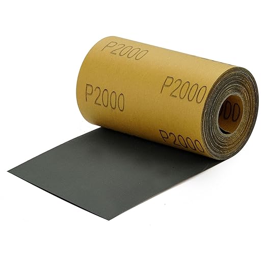 MAXMAN 2000 Grit Sandpaper Roll, Silicon Carbide Wet Dry Longboard Sand Paper, 3-2/3" Wide Continuous 11 Yard Long Continuous Roll, for Auto, Wood, Metal Sanding Polishing, Hand Sanding Blocks