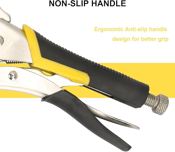 3 Pack 18 Inch C Clamp Locking Pliers,Locking C Clamp, Adjustable Nickel Plated C Pliers For Wood Working, Welding, Electrician Maintenance and more, by GENHAKON
