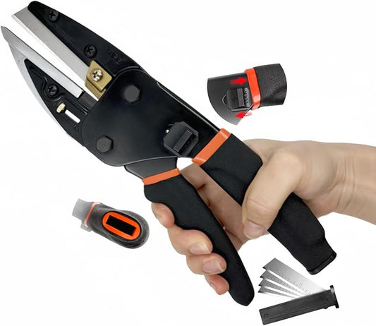 Upgraded Multipurpose Heavy Duty Scissors - Advanced All-Purpose Utility Industrial Scissors with Enhanced Safety, Ergonomics, and Cutting Performance Black