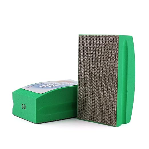 Diamond Hand Polishing Pads Foam Back for Glass Granite Marble Concrete Stone Sanding and Polishing (60 Grit)