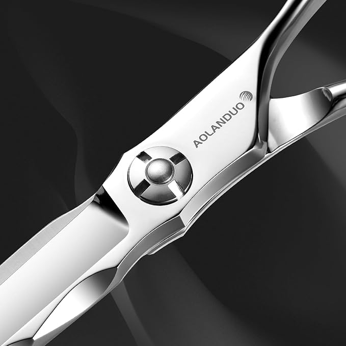 AOLANDUO 6" Professional Hair Shears ??Japanese VG10 Steel, Convex Edge with CNC-Wave Blade Design | Upgraded from Aichi 440C | Ergonomic Offset Handle for Barbers & Stylists