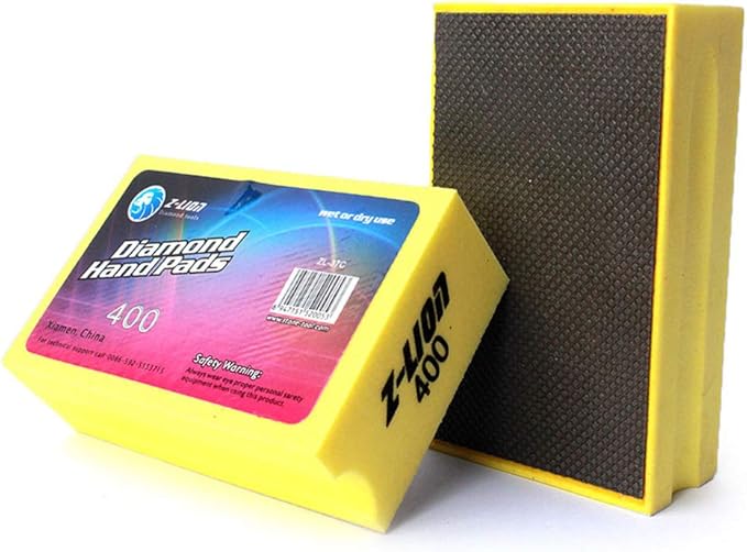 Z-Lion Electroplated Diamond Hand Polishing Pad Foam Back for Granite Marble Stone Glass Ceramic (400#)