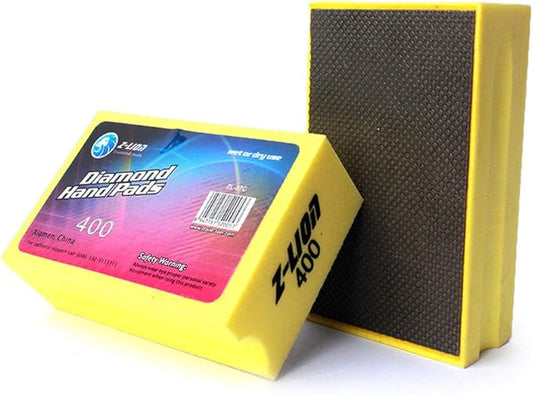 Z-Lion Electroplated Diamond Hand Polishing Pad Foam Back for Granite Marble Stone Glass Ceramic (400#)
