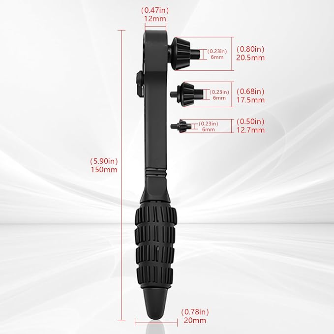 2-in-1 Ratchet Drill Chuck Key Wrench, Chuck Key Replacement Tool for Drill, Universal Interchangeable Fastening Clamping Tool, Compatible with Most Electric Drills and Power Tools