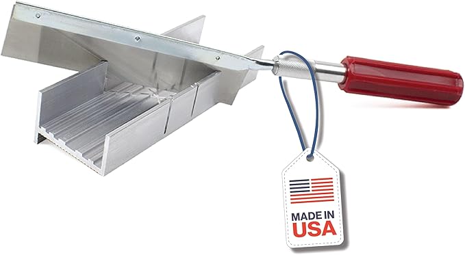 Excel Blades 6-Inch Metal Mitre Box Set ??Aluminum & Steel Precision Cutting Tool with K5 Handle & Razor Pull Saw for Wood, Plastic & Soft Metals ??45째 & 90째 Cutting Angles, Made in USA