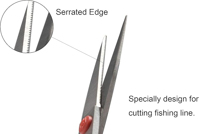 PAFASON 4.5?섃셎tainless Steel Serrated Edge Braided Line Fishing Scissor with Safety Case,Lanyard,High Precision Tips, Ergonomic Handle