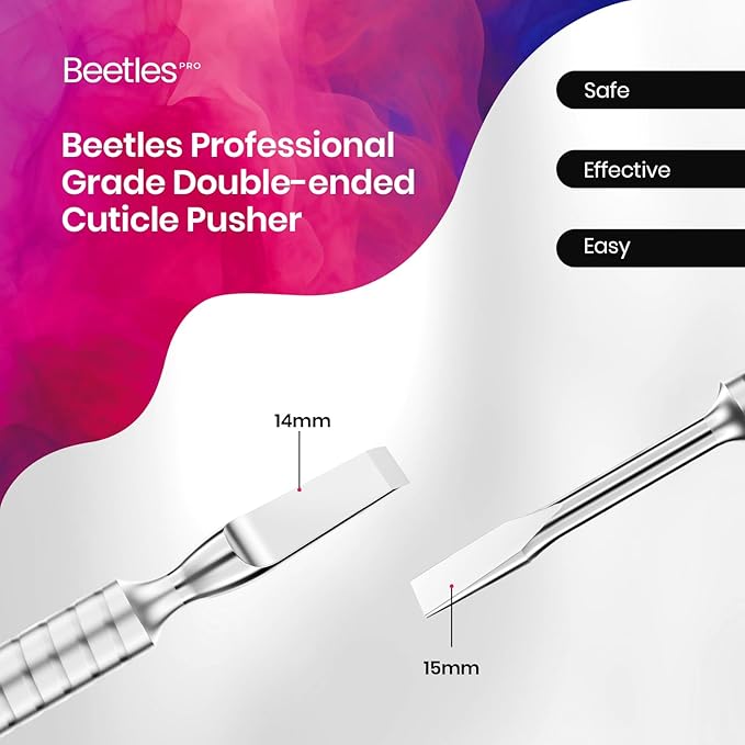 Beetles Pro Cuticle Pusher Gel Nail Polish Remover Tool for Fingernail Polish Nail Cuticle Cleaner Manicure Home Cuticle Trimmer Nail Cleaner